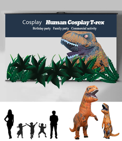 Disfraz de dinosaurio inflable para adultos, hombres, mujeres y niños, disfraz - MUA Store