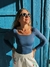 Body manga longa com decote quadrado - comprar online