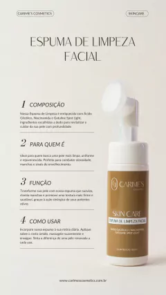 SKIN CARE - Espuma de limpeza facial 150 ml - Carime's Cosmetics - Carime's Cosmetics
