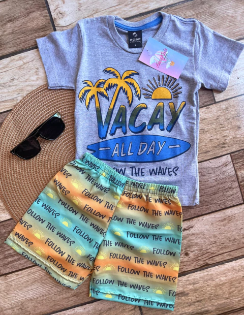 Conjunto Infantil Menino Com Estampa Verão