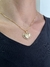 Colar Fé coração colorido Ouro Dourado - Rosa Rose Semijoias