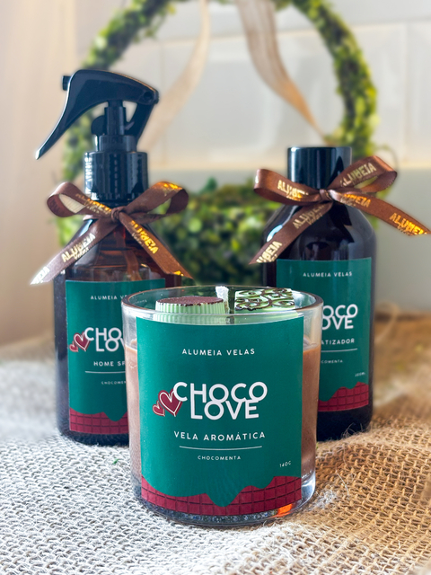 Kit Vela + Aromatizador + Home Spray Chocomenta | Coleção Chocolove - comprar online
