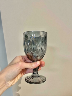 Copa de vidrio rombos x6 plateadas - comprar online