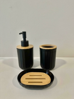 Set de baño x3 piezas bamboo - comprar online