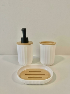 Set de baño x3 piezas bamboo
