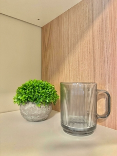 Tazas de vidrio rayas x6