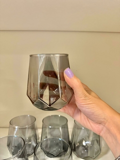 Vasos de vidrio plata x6 - comprar online
