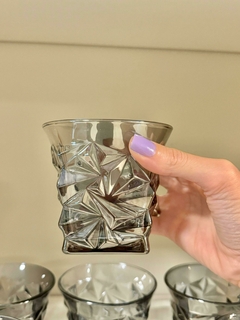 Vasos de vidrio plata x6