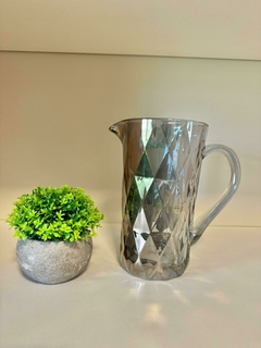 Jarra de vidrio rombos plata 1L