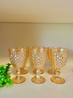 Copas de vidrio x6 diamantes