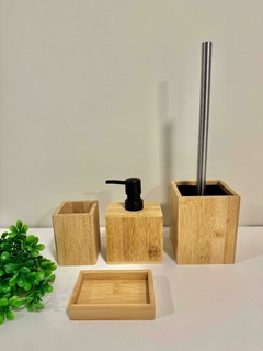 Set de baño de bambú 4 piezas