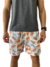Short Praia Masculino Estampa Folhagem Branco - Reserva