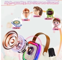Alto-falante portátil sem fio bluetooth máquina karaoke, multi-função, 1-2 microfone, leitor de música para crianças, adultos, casa - comprar online