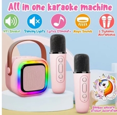 Alto-falante portátil sem fio bluetooth máquina karaoke, multi-função, 1-2 microfone, leitor de música para crianças, adultos, casa - loja online