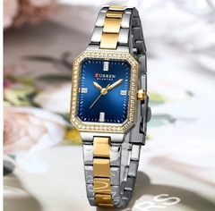 Curren 9102 relógio de diamante retângulo dial com pulseira de aço inoxidável moda vestido relógios de quartzo para mulher reloj mujer na internet