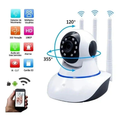 Câmera robô 3 antenas Ip Wifi com rotação 360° 720p