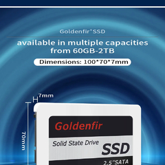 Goldenfir-SSD SATAIII para Laptop, Disco Rígido de Estado Sólido, 120GB, 128GB