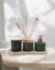 Kit Banheiro 4 Peças Verde Musgo Fosco com Bandeja Madeira – Dispenser, Difusor, Pote Multiuso