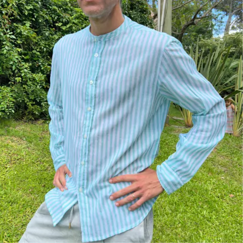 CAMISA JUAN (rayas verde)