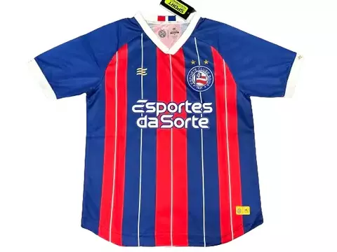 Camisa Bahia II 24/25 Torcedor Masculina com Patrocinio- Vermelho e Azul