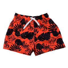 8530 Short de baño estampado rojo y azul