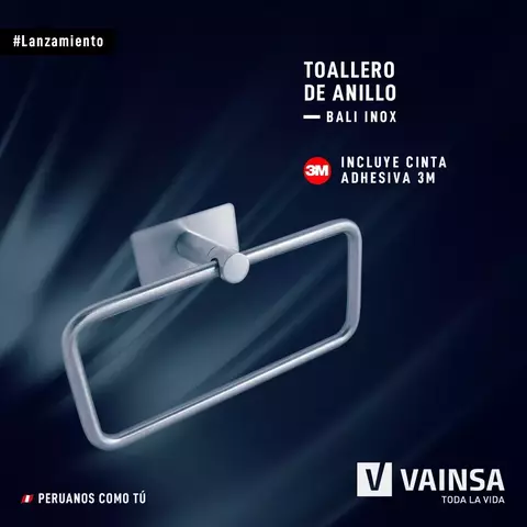TOALLERO DE ANILLO INOX BALI C/3M VAINSA
