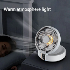 Ventilador Elétrico Portátil de Parede com Controle Remoto, Recarregável, USB