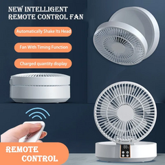 Ventilador Elétrico Portátil de Parede com Controle Remoto, Recarregável, USB