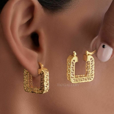 Brinco argola quadrada