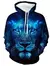 Capuz de manga comprida masculino, moletom com capuz, impressão 3D, bolso front
