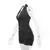 Mini vestido sem costas sem mangas em V feminino, vestido branco, sexy clubwear, na internet