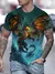 Camiseta casual masculina estampada em 3D, camiseta esportiva confortável e sol - comprar online