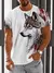 Imagem do Camiseta casual masculina estampada em 3D, camiseta esportiva confortável e sol