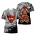 Camiseta de manga curta de Samurai japonês vintage masculina, roupas extragrand