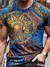 Camiseta casual masculina estampada em 3D, camiseta esportiva confortável e sol - loja online