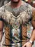 Imagem do Camiseta casual masculina estampada em 3D, camiseta esportiva confortável e sol