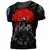 Camiseta de manga curta de Samurai japonês vintage masculina, roupas extragrand na internet