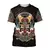 Camiseta de manga curta de Samurai japonês vintage masculina, roupas extragrand