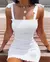 Moda sólida cinta curto vestidos brancos fora do ombro sexy saia pulôver bainh - loja online