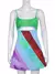 Vestido em suspensão linha A feminino, sem mangas, cor de contraste, recorte co - comprar online