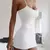 Vestido feminino com suspensor de cinta de espaguete, sexy, monocromático, vest na internet