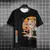 Gato Samurai Japonês, masculino e feminino, camiseta estampada em 3D, moda casu - loja online