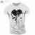 Camiseta masculina com gola em O com impressão 3D, crânios patriótico militar na internet