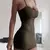 Vestido feminino com suspensor de cinta de espaguete, sexy, monocromático, vest - DAPPER