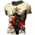 Camiseta de manga curta de Samurai japonês vintage masculina, roupas extragrand