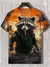 Imagem do Camiseta masculina estilo japonês Samurai Cat gráfica 3D impressa, camiseta ca