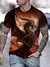 Imagem do Camiseta casual masculina estampada em 3D, camiseta esportiva confortável e sol