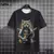 Camiseta masculina estilo japonês Samurai Cat gráfica 3D impressa, camiseta ca - loja online