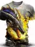 Camiseta casual masculina estampada em 3D, camiseta esportiva confortável e sol - DAPPER