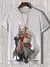 Imagem do Camiseta masculina estilo japonês Samurai Cat gráfica 3D impressa, camiseta ca